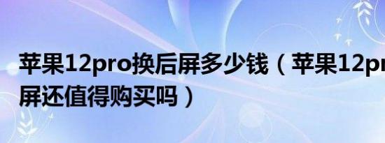 苹果12pro换后屏多少钱（苹果12pro换过外屏还值得购买吗）