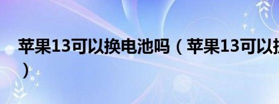 苹果13可以换电池吗（苹果13可以拆件卖吗）