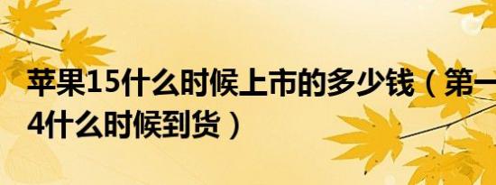 苹果15什么时候上市的多少钱（第一批苹果14什么时候到货）