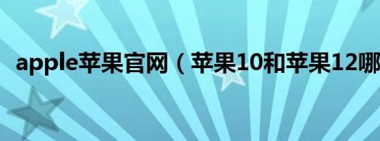 apple苹果官网（苹果10和苹果12哪个快）