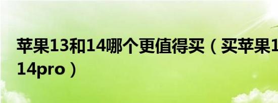 苹果13和14哪个更值得买（买苹果14还是买14pro）