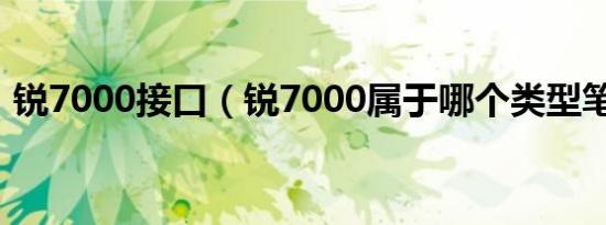 锐7000接口（锐7000属于哪个类型笔记本）