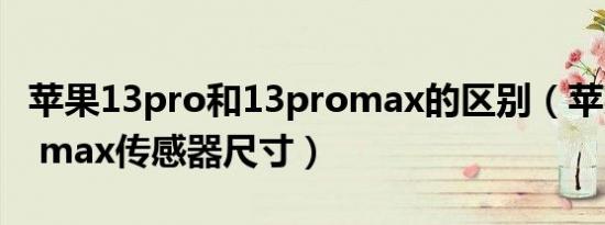 苹果13pro和13promax的区别（苹果13pro max传感器尺寸）