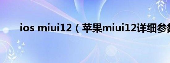 ios miui12（苹果miui12详细参数）