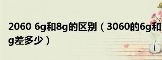 2060 6g和8g的区别（3060的6g和2070的8g差多少）