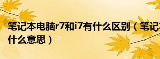 笔记本电脑r7和i7有什么区别（笔记本电脑r7什么意思）