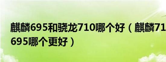 麒麟695和骁龙710哪个好（麒麟710跟骁龙695哪个更好）