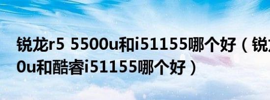 锐龙r5 5500u和i51155哪个好（锐龙r55500u和酷睿i51155哪个好）