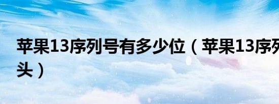 苹果13序列号有多少位（苹果13序列号y2开头）