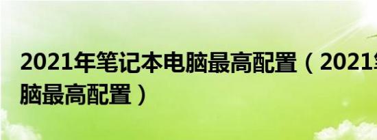 2021年笔记本电脑最高配置（2021笔记本电脑最高配置）