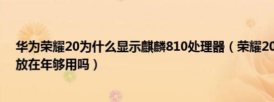 华为荣耀20为什么显示麒麟810处理器（荣耀20s麒麟810放在年够用吗）