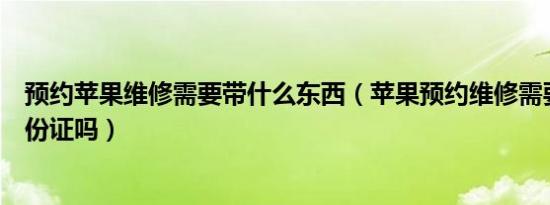 预约苹果维修需要带什么东西（苹果预约维修需要本人的身份证吗）