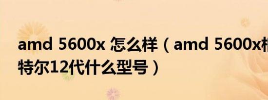 amd 5600x 怎么样（amd 5600x相当于英特尔12代什么型号）