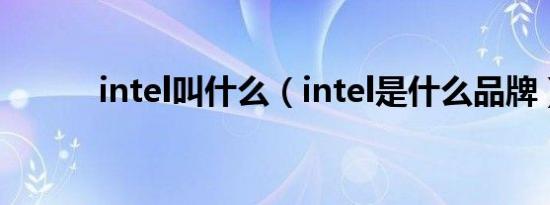 intel叫什么（intel是什么品牌）