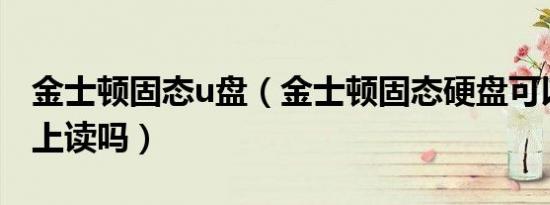 金士顿固态u盘（金士顿固态硬盘可以在手机上读吗）