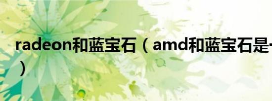 radeon和蓝宝石（amd和蓝宝石是一家的吗）