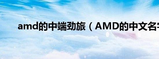 amd的中端劲旅（AMD的中文名字）