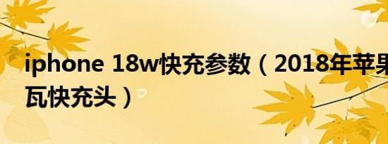 iphone 18w快充参数（2018年苹果出的18瓦快充头）