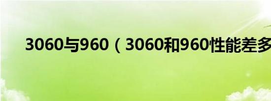 3060与960（3060和960性能差多少）