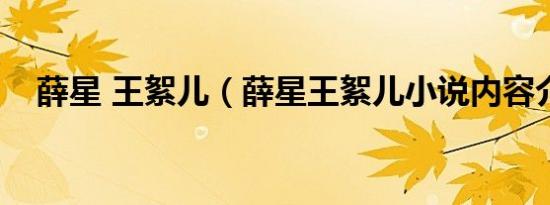 薛星 王絮儿（薛星王絮儿小说内容介绍）