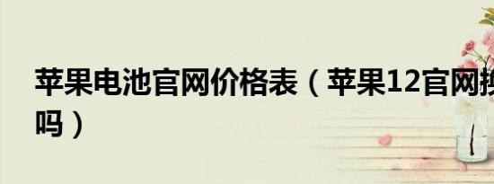 苹果电池官网价格表（苹果12官网换电池好吗）