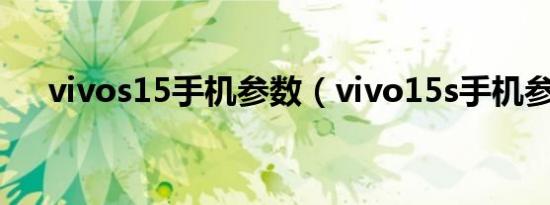 vivos15手机参数（vivo15s手机参数）