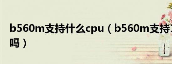 b560m支持什么cpu（b560m支持12代cpu吗）