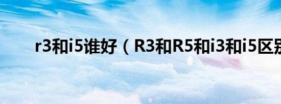 r3和i5谁好（R3和R5和i3和i5区别）