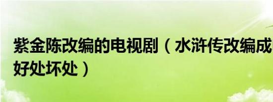 紫金陈改编的电视剧（水浒传改编成电视剧的好处坏处）