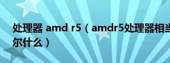 处理器 amd r5（amdr5处理器相当于英特尔什么）