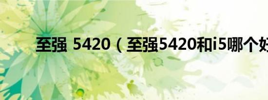 至强 5420（至强5420和i5哪个好）