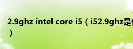 2.9ghz intel core i5（i52.9ghz是什么水平）