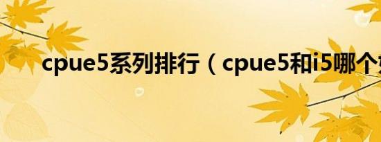 cpue5系列排行（cpue5和i5哪个好）