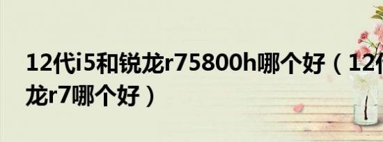 12代i5和锐龙r75800h哪个好（12代i5和锐龙r7哪个好）