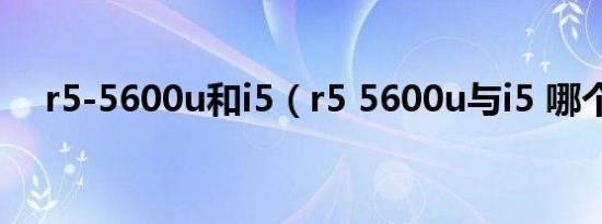 r5-5600u和i5（r5 5600u与i5 哪个好）