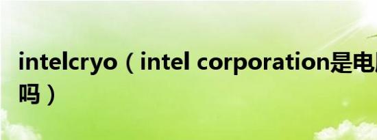 intelcryo（intel corporation是电脑自带的吗）