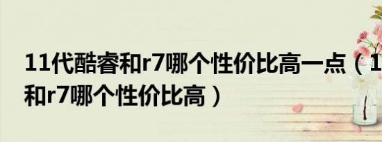 11代酷睿和r7哪个性价比高一点（11代酷睿和r7哪个性价比高）