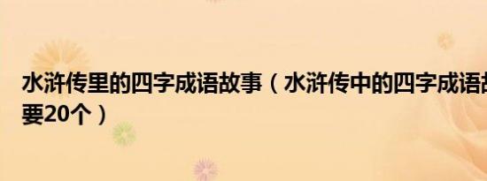 水浒传里的四字成语故事（水浒传中的四字成语故事有哪些要20个）