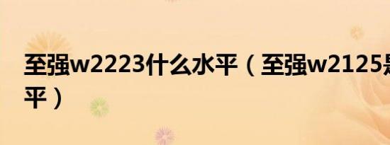 至强w2223什么水平（至强w2125是什么水平）