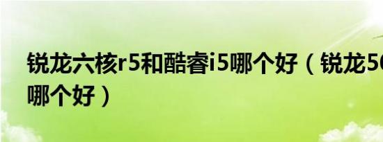 锐龙六核r5和酷睿i5哪个好（锐龙5000和i5哪个好）