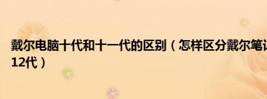 戴尔电脑十代和十一代的区别（怎样区分戴尔笔记本11代与12代）