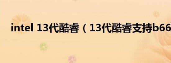 intel 13代酷睿（13代酷睿支持b660吗）