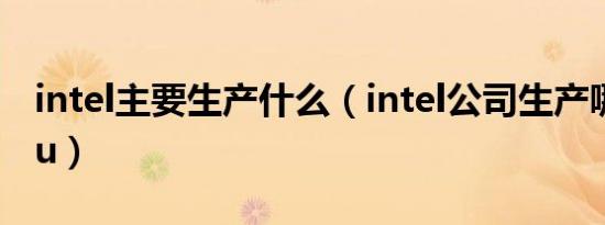 intel主要生产什么（intel公司生产哪些人cpu）