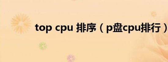 top cpu 排序（p盘cpu排行）