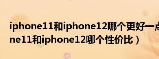 iphone11和iphone12哪个更好一点（iphone11和iphone12哪个性价比）