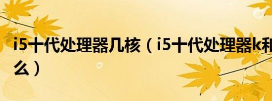 i5十代处理器几核（i5十代处理器k和F代表什么）