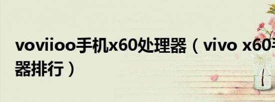 voviioo手机x60处理器（vivo x60手机处理器排行）