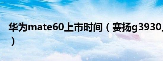 华为mate60上市时间（赛扬g3930上市时间）