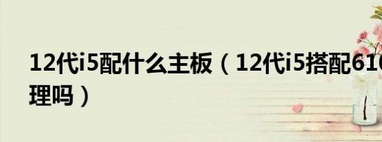 12代i5配什么主板（12代i5搭配610主板合理吗）