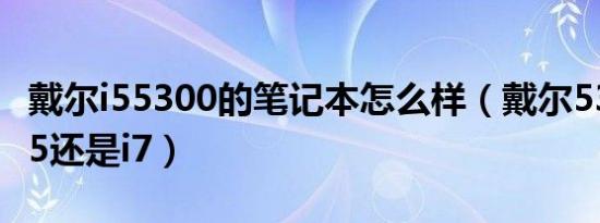 戴尔i55300的笔记本怎么样（戴尔5310选择i5还是i7）